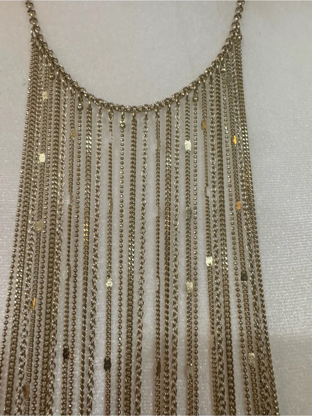Stunning Gold Fringe Estate Necklace